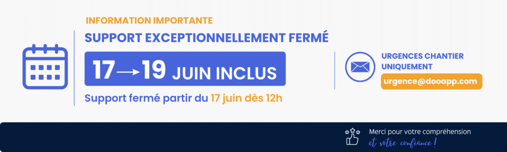 Support exceptionnellement fermé